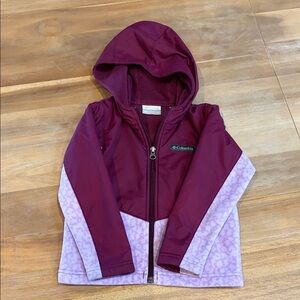 Columbia Maroon and Lavender Hooded Jacket